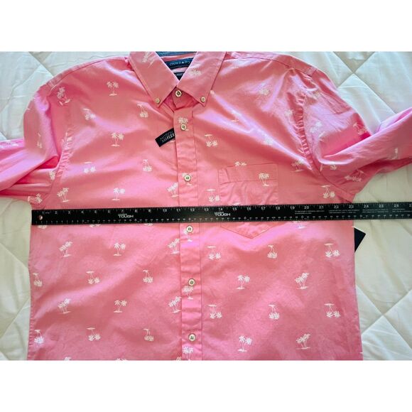 NWT Crown & Ivy Men's Pink Palm Tree Button Up Shirt Large - Picture 5 of 8